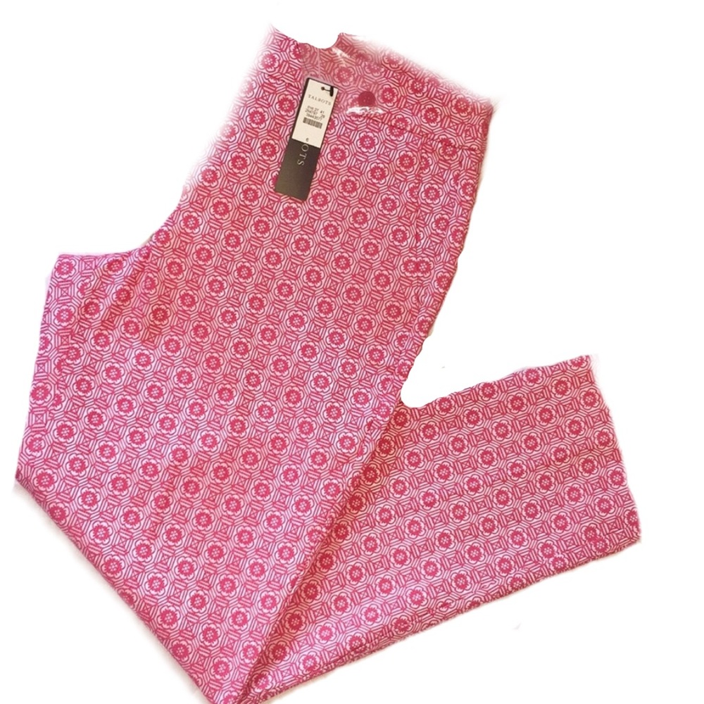 NWT Talbots Heritage ankle slacks coral pattern
